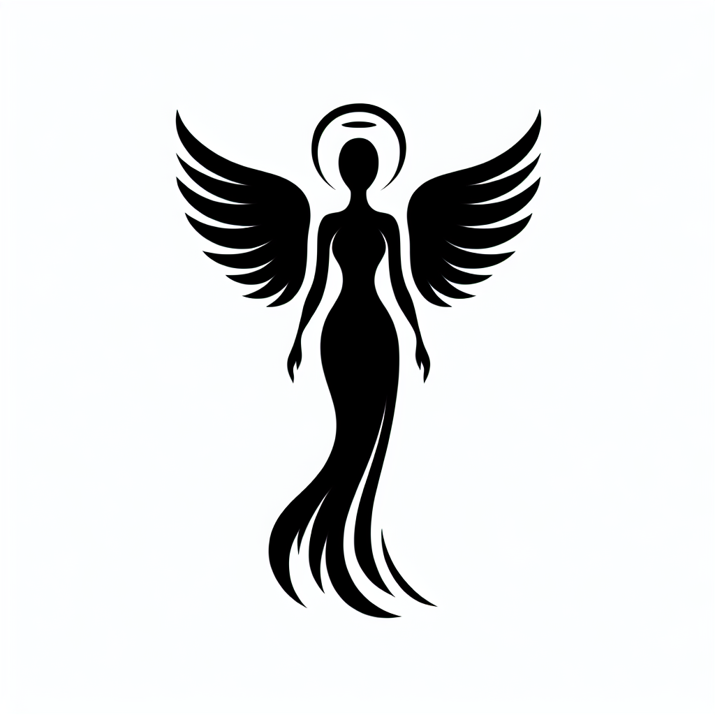 Angel Symbol Vector Silhouette | Digital Download SVG