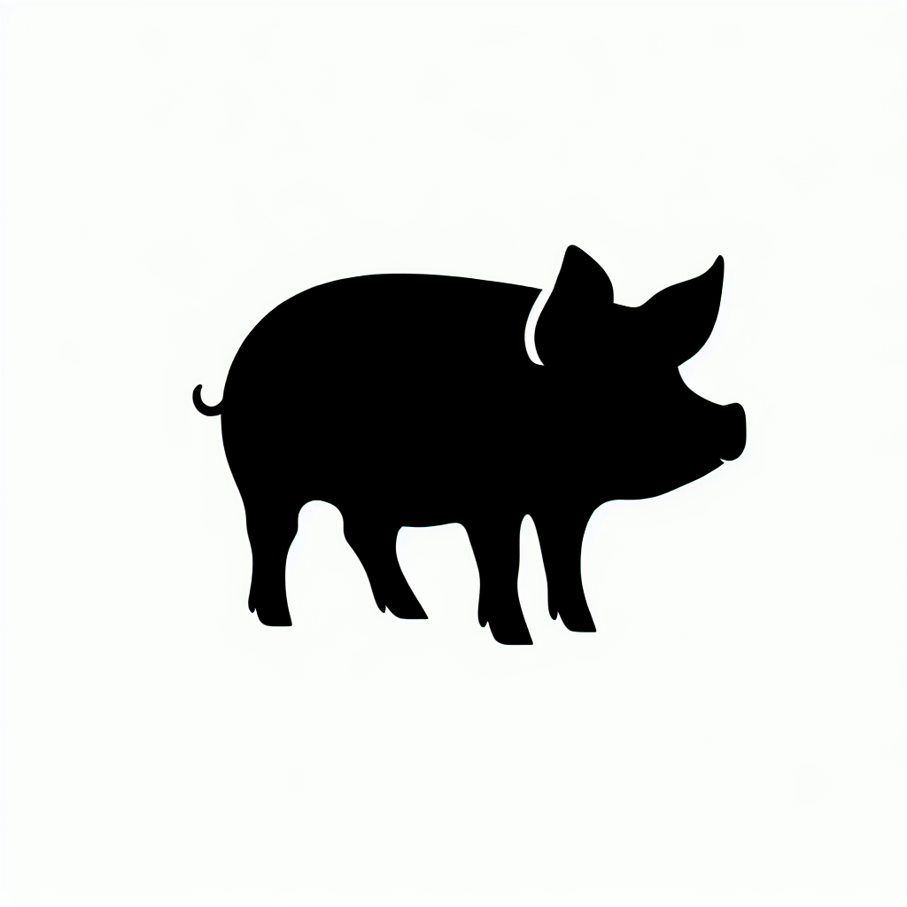 Pig Animals Vector Silhouette | Digital Download SVG