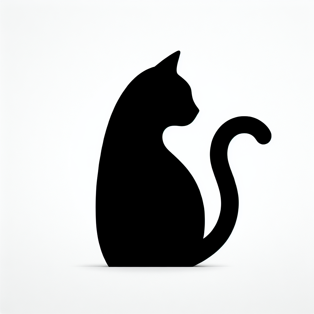 Cats (back Facing) Silhouette Art Vector Silhouette Digital Download