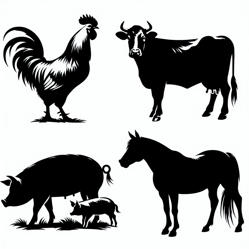 4h Livestock Multi-animal Bundle Vector Silhouette Digital Download