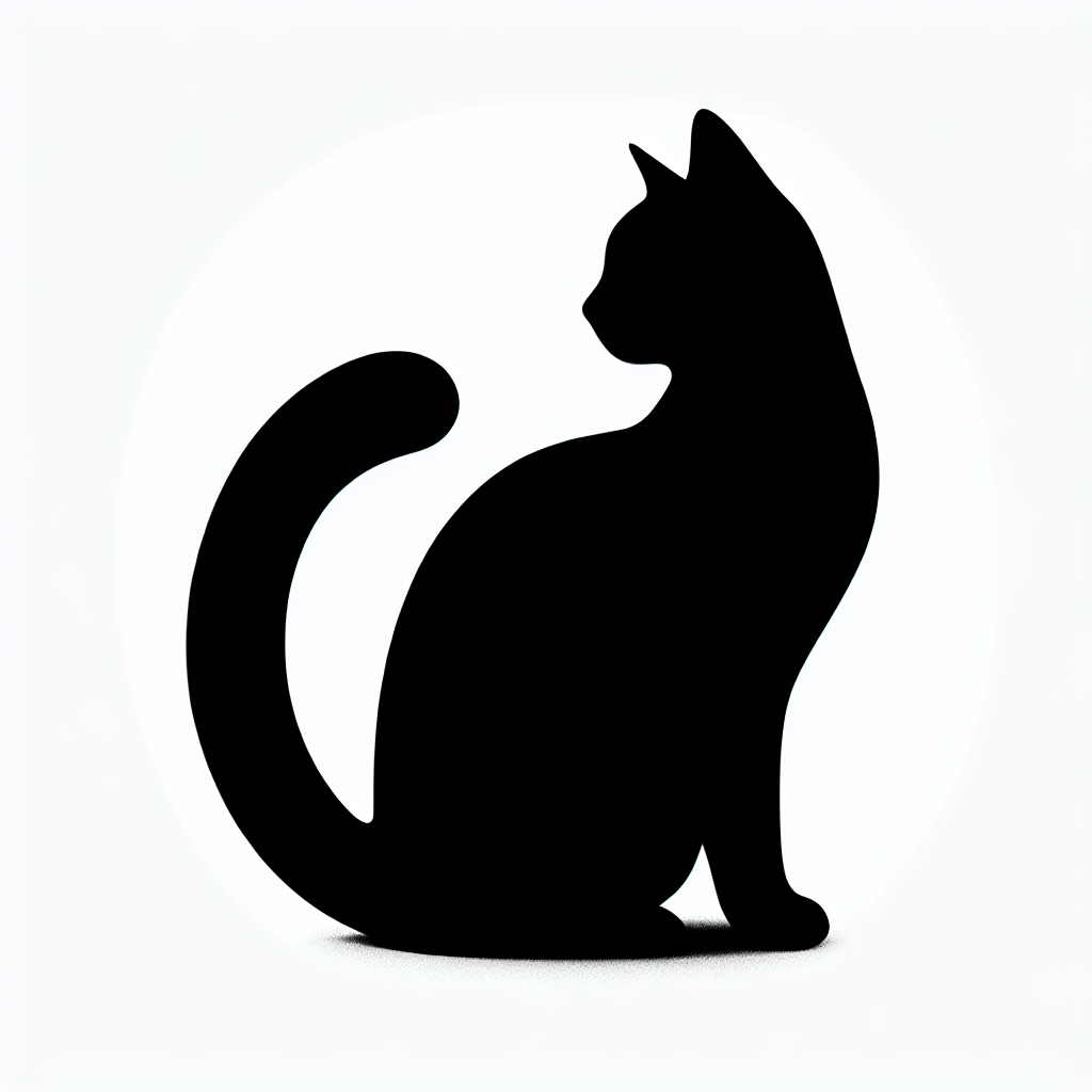 Cats (back Facing) Silhouette Art Vector Silhouette Digital Download