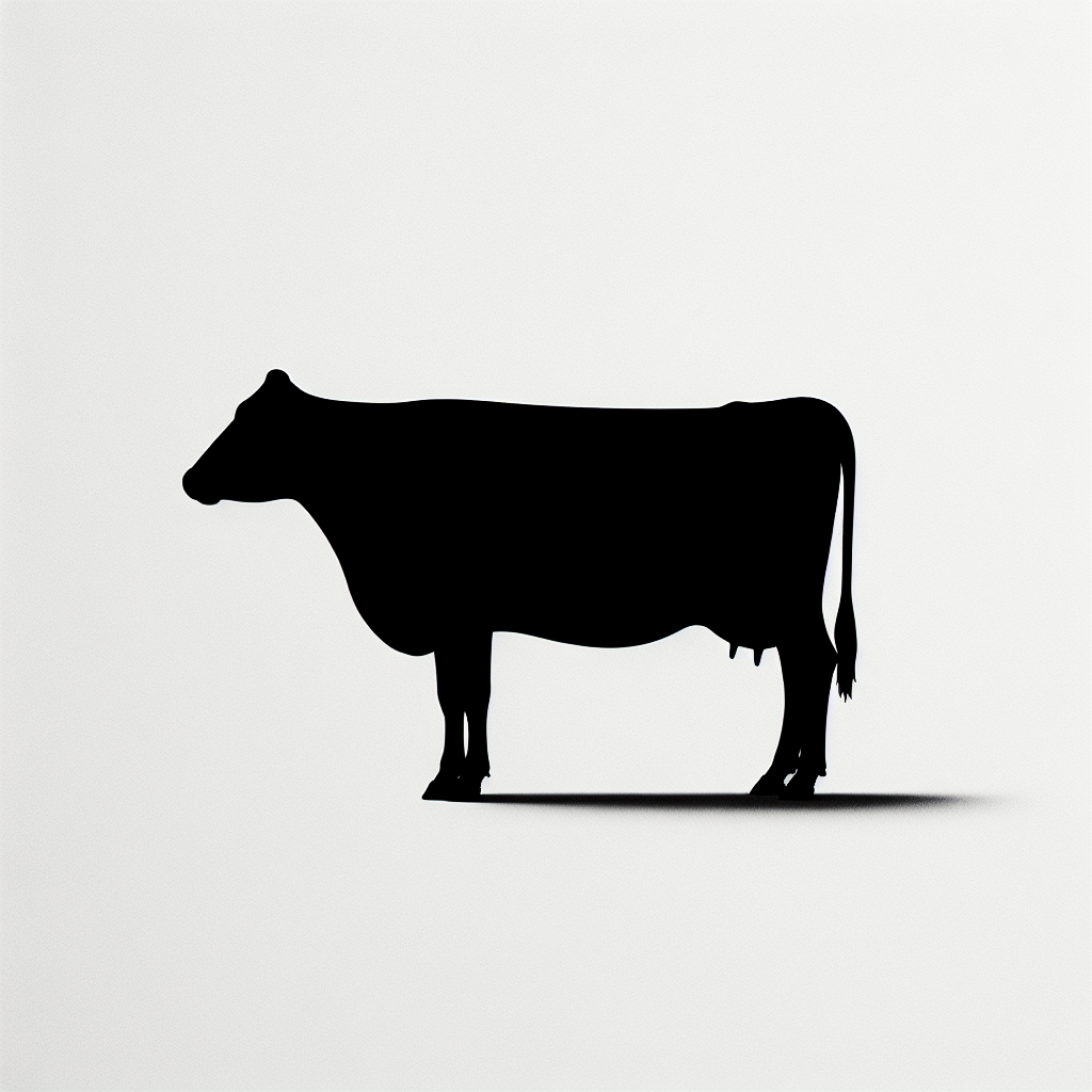 Cow In Village Vector Silhouette | Digital Download SVG