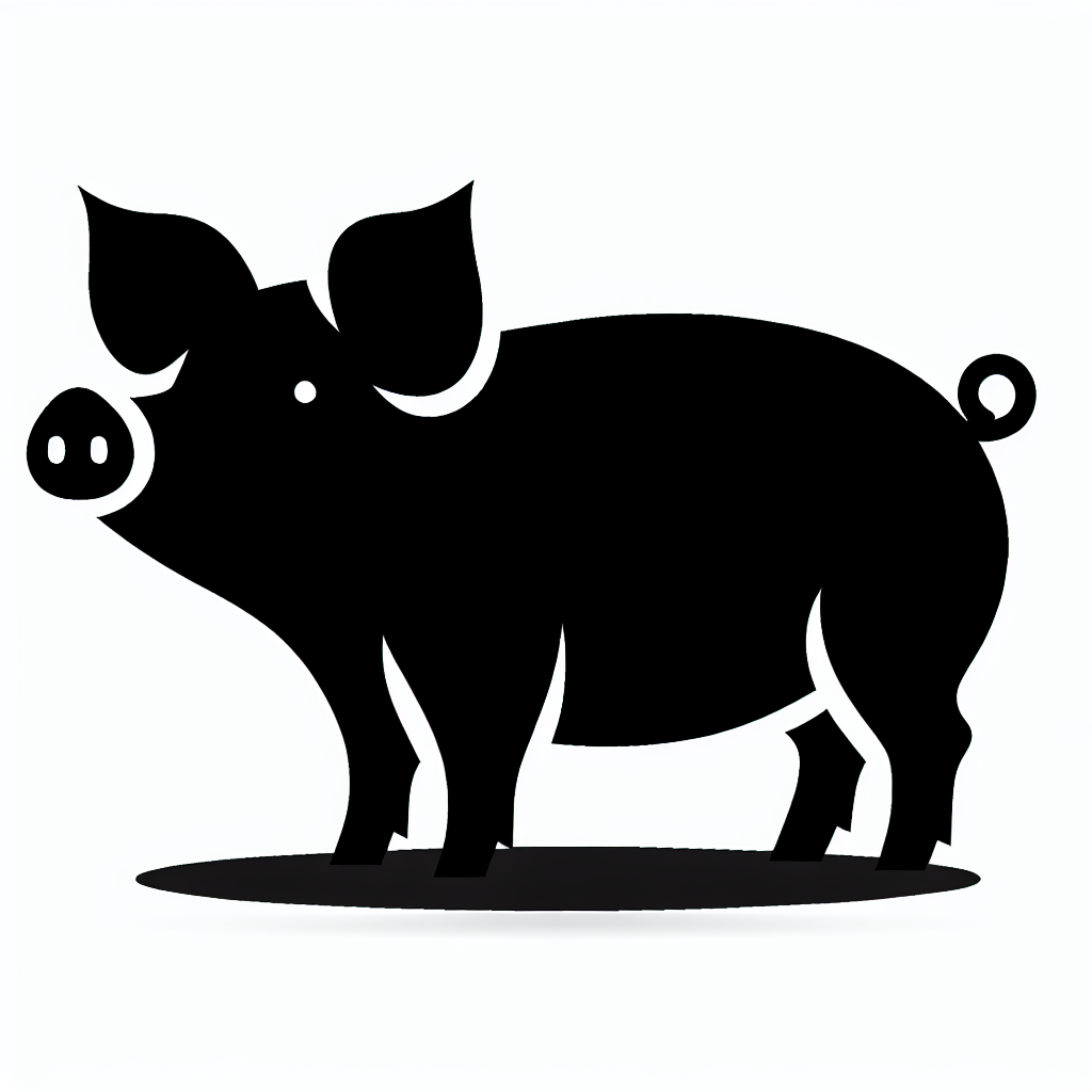 Pig Animals Vector Silhouette | Digital Download SVG