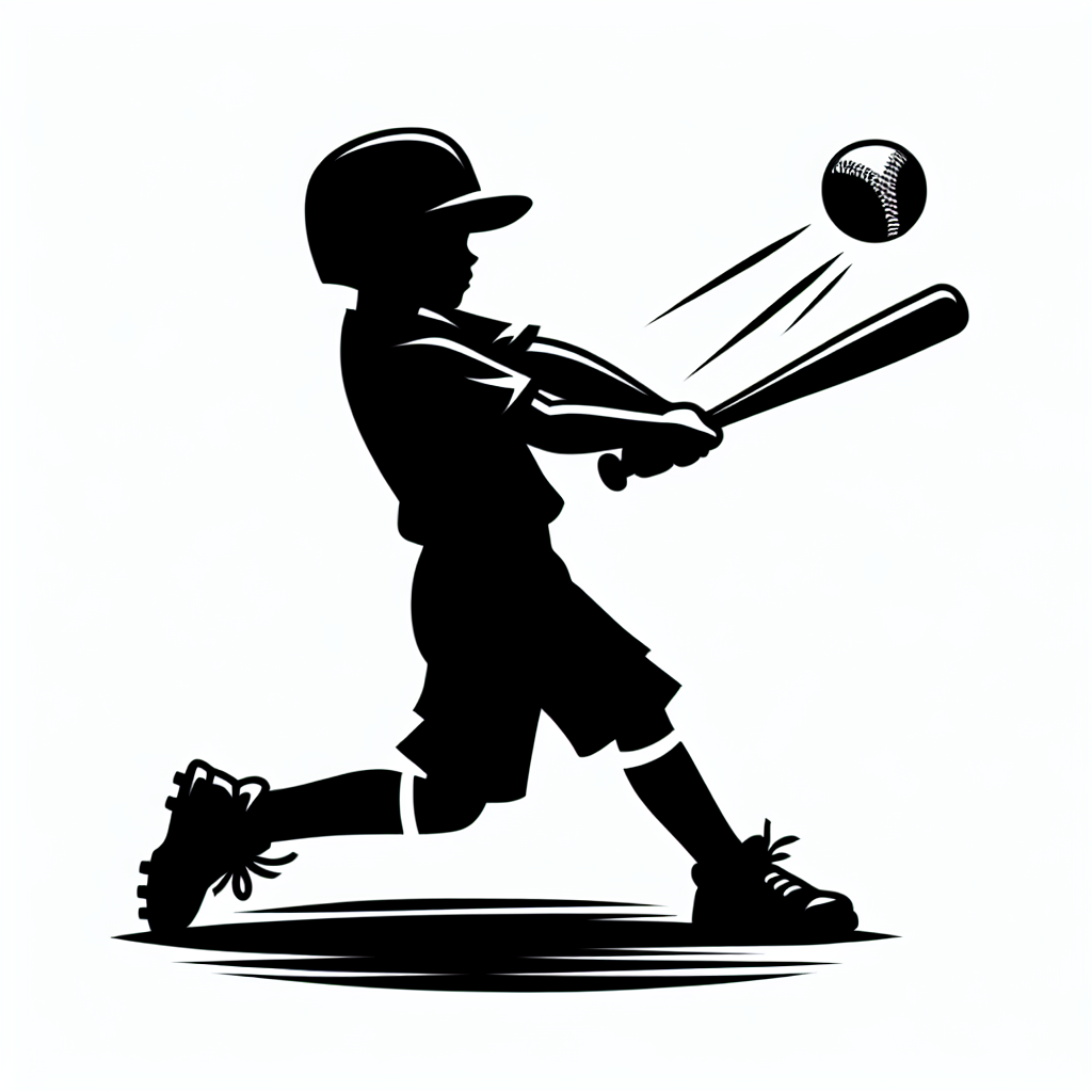 Softball / Sports-playing Boy Silhouettes Vector Silhouette Digital
