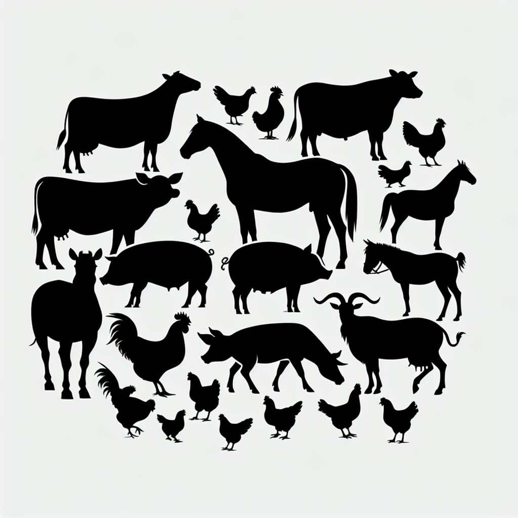 4h Livestock Multi-animal Bundle Vector Silhouette Digital Download