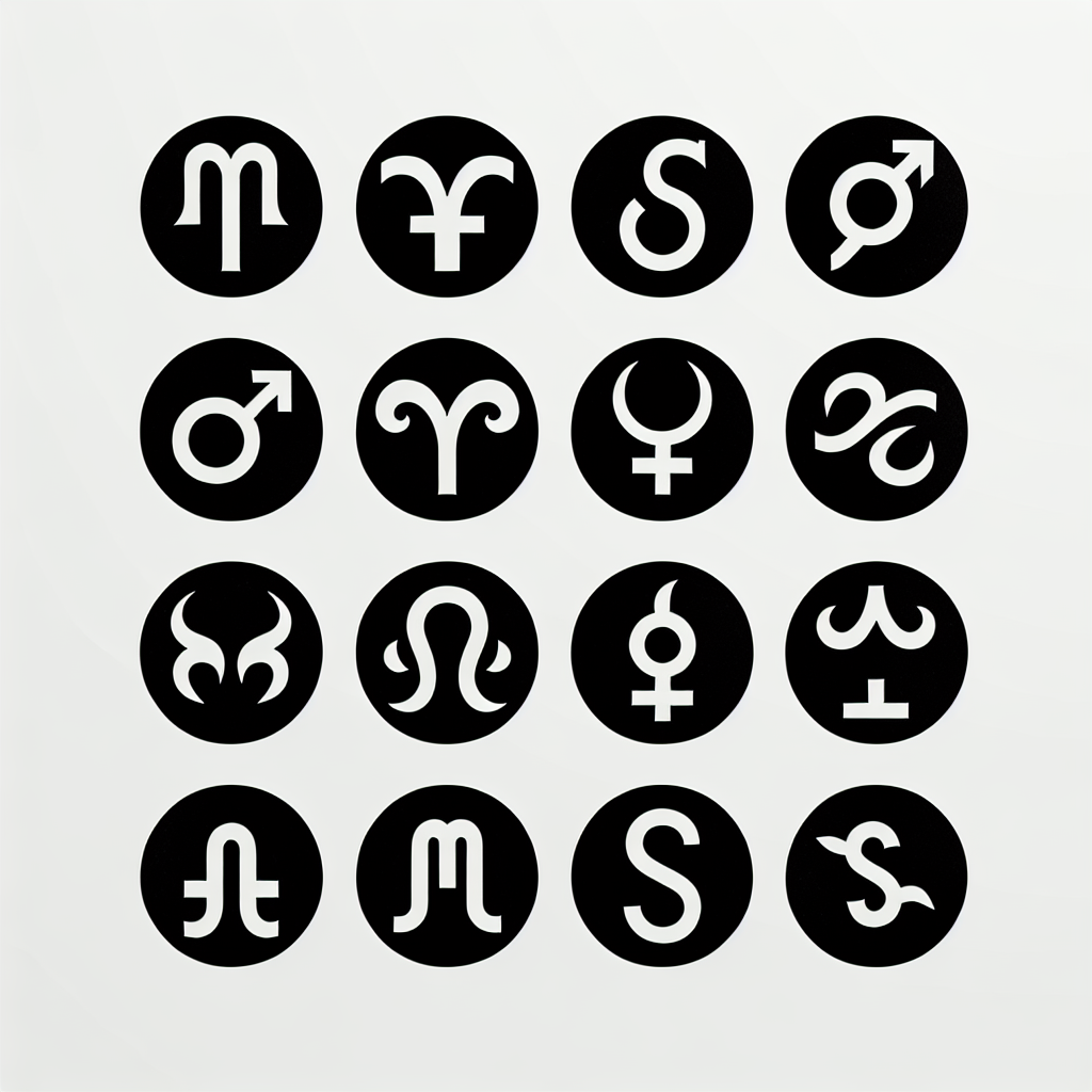 Zodiac Sign 12 Pack Vector Silhouette | Digital Download SVG
