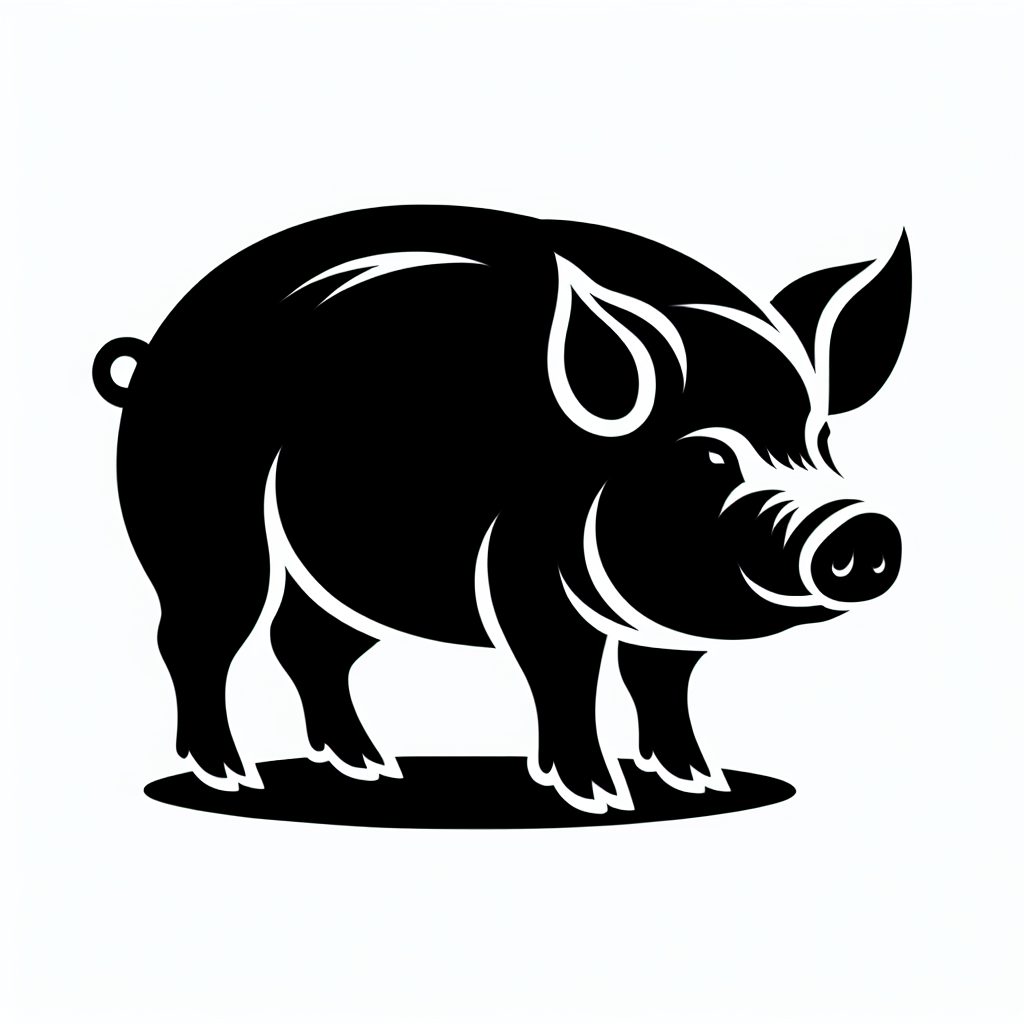 Pig Animals Vector Silhouette | Digital Download SVG