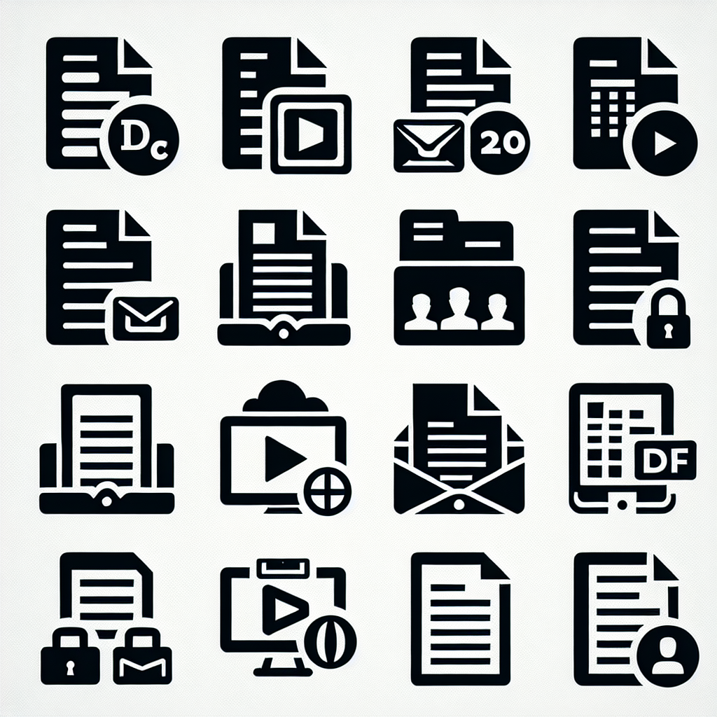 10 Document Icons Bundle Vector Silhouette | Digital Download SVG