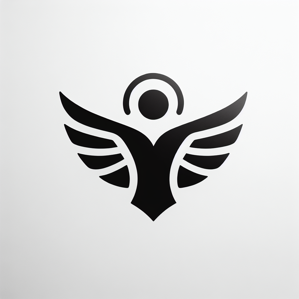 Angel Modern Symbol Vector Silhouette | Digital Download SVG