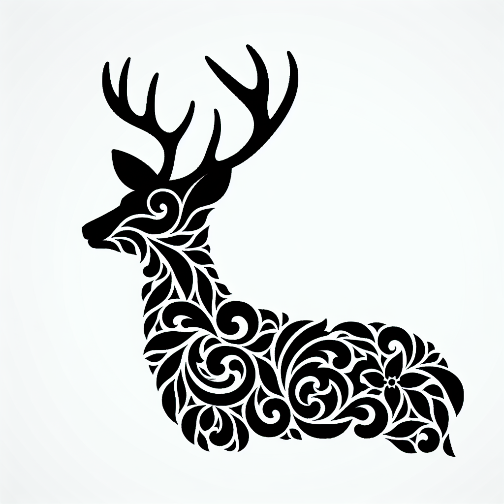 Buck Creatures Made From Flowers Vector Silhouette Digital Download