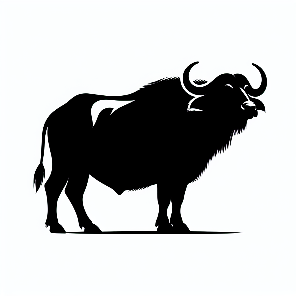 Wildlife Buffalo Made From Flowers Vector Silhouette Digital Download