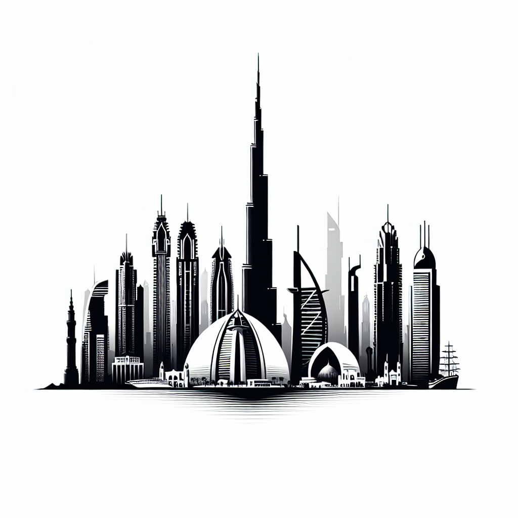 Dubai City Vector Silhouette | Digital Download SVG