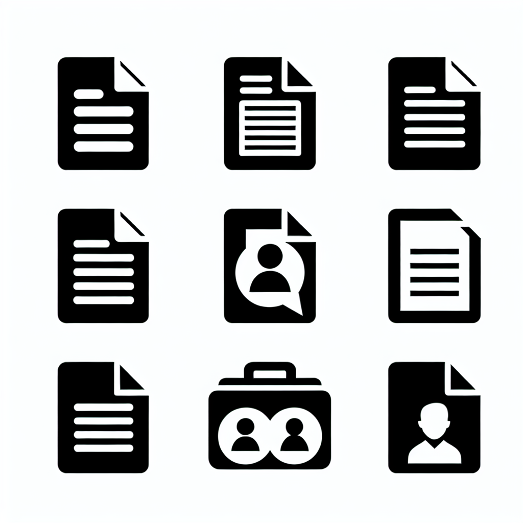 10 Document Icons Bundle Vector Silhouette | Digital Download SVG