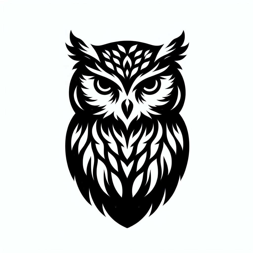 Owl Made From Flowers Vector Silhouette | Digital Download SVG