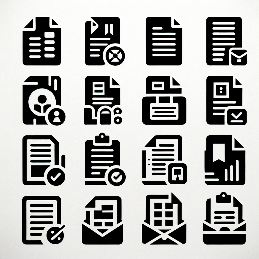 10 Document Icons Bundle Vector Silhouette | Digital Download SVG
