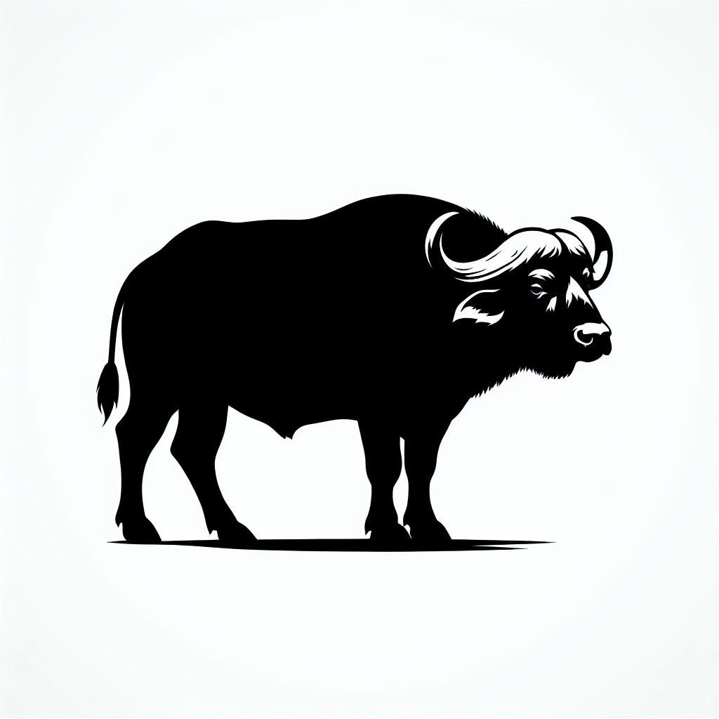 Wildlife Buffalo Made From Flowers Vector Silhouette Digital Download