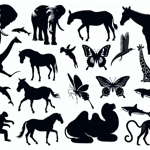 10 Animals Vector Silhouette | Digital Download SVG