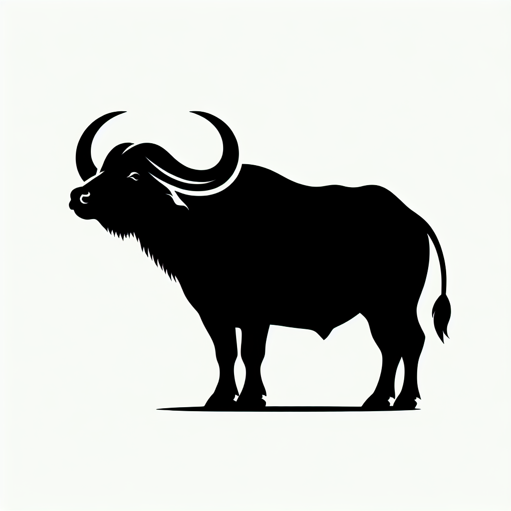 Wildlife Buffalo Vector Silhouette | High-quality Digital SVG