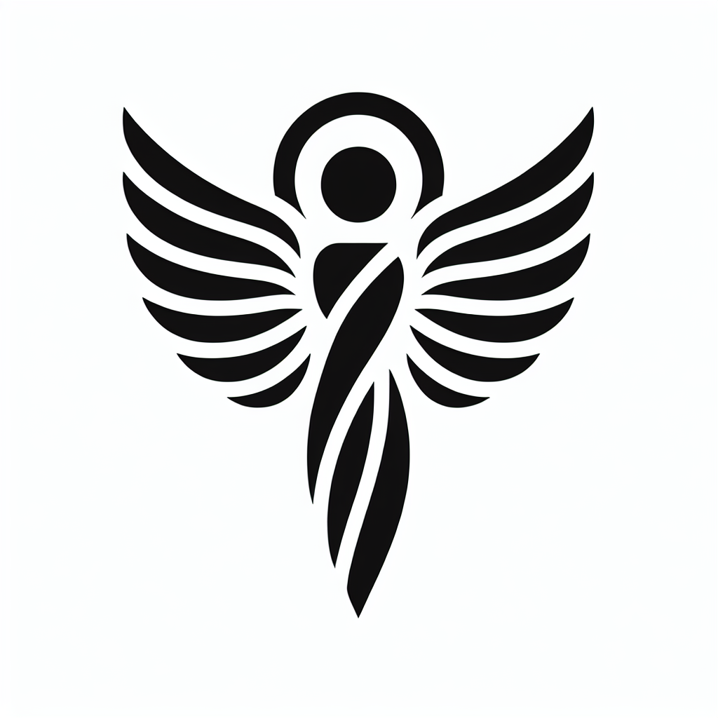 Angel Modern Symbol Vector Silhouette | Digital Download SVG