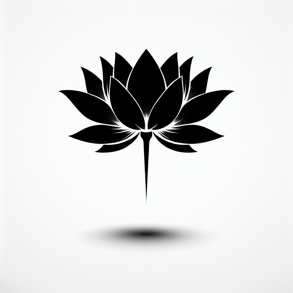 Lotus Flower Modern Vector Silhouette | Digital Download SVG