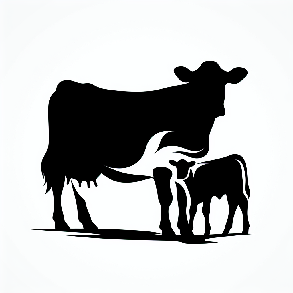 Cow & Calf Angus Vector Silhouette | High-quality Digital SVG