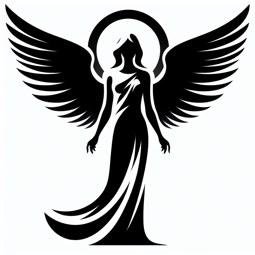 Angel Modern Symbol Vector Silhouette | Digital Download SVG