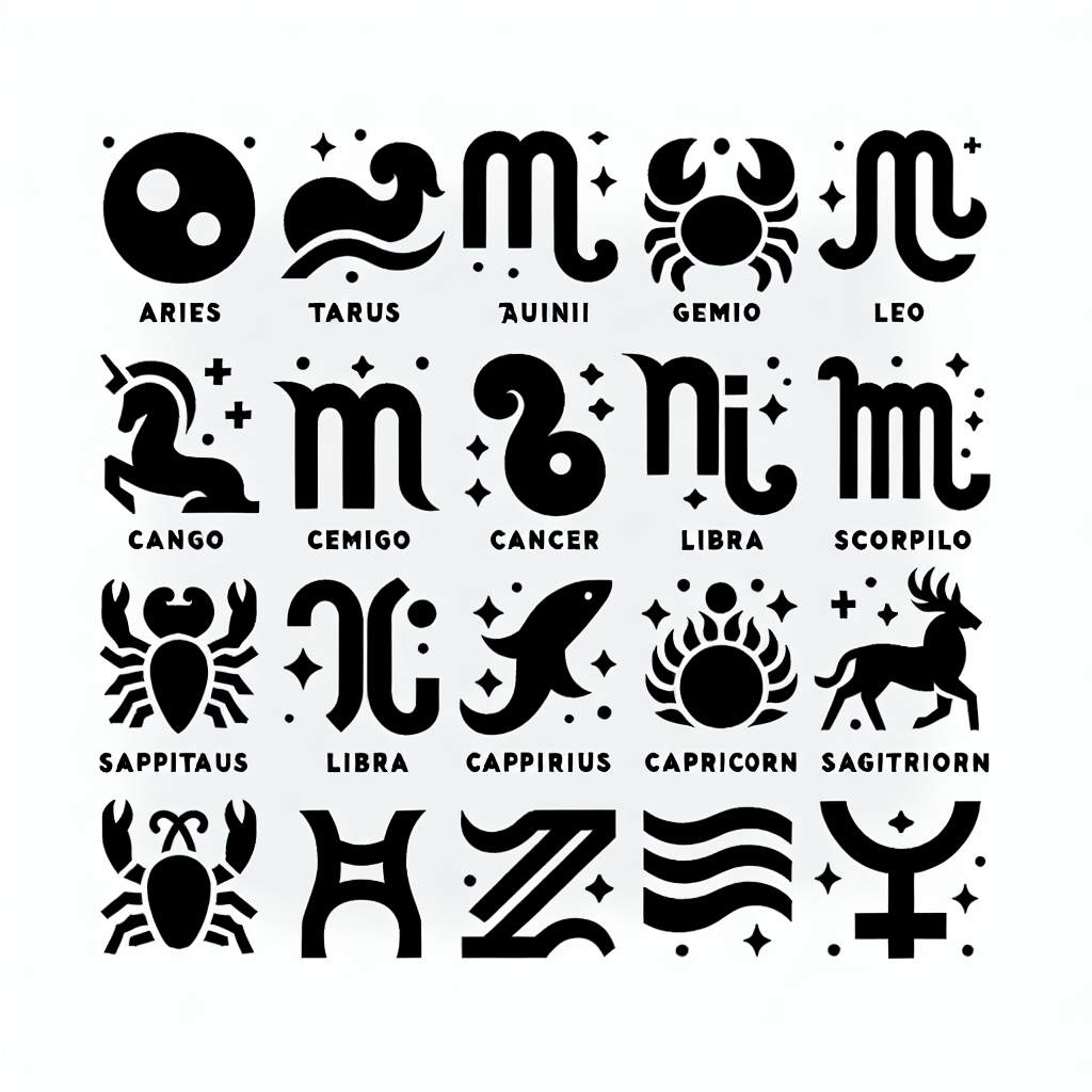 Zodiac Sign 12 Pack Vector Silhouette | Digital Download SVG