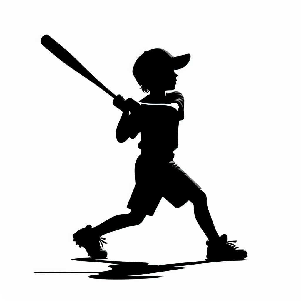 Softball / Sports-playing Boy Silhouettes Vector Silhouette Digital