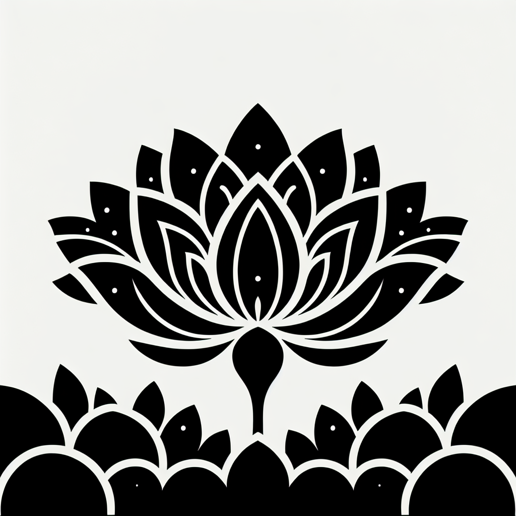 Lotus Flower Vector Silhouette | Digital Download SVG