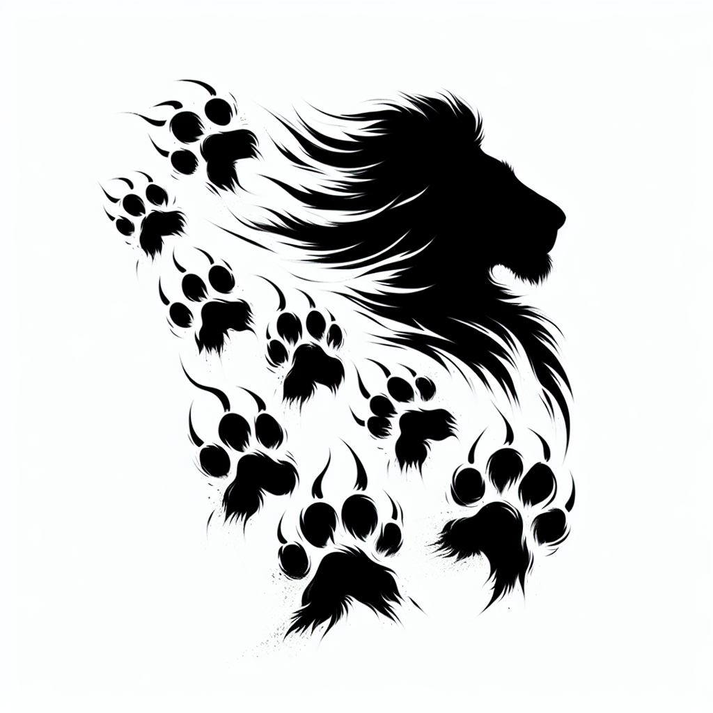 Lion Footprints Vector Silhouette | High-quality Digital SVG