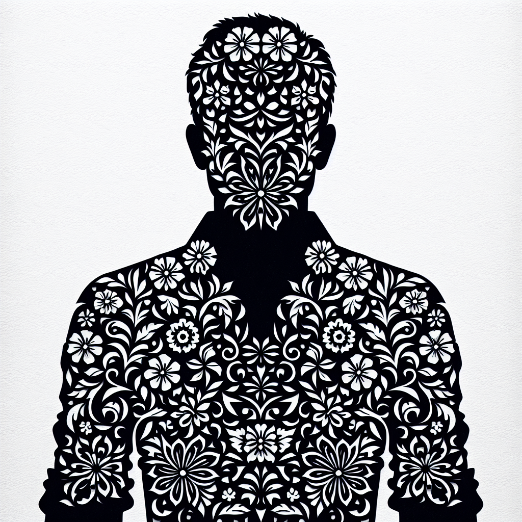 Man From Flowers Vector Silhouette | High-quality Digital SVG