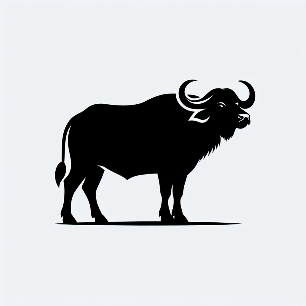 Wildlife Buffalo Made From Flowers Vector Silhouette Digital Download