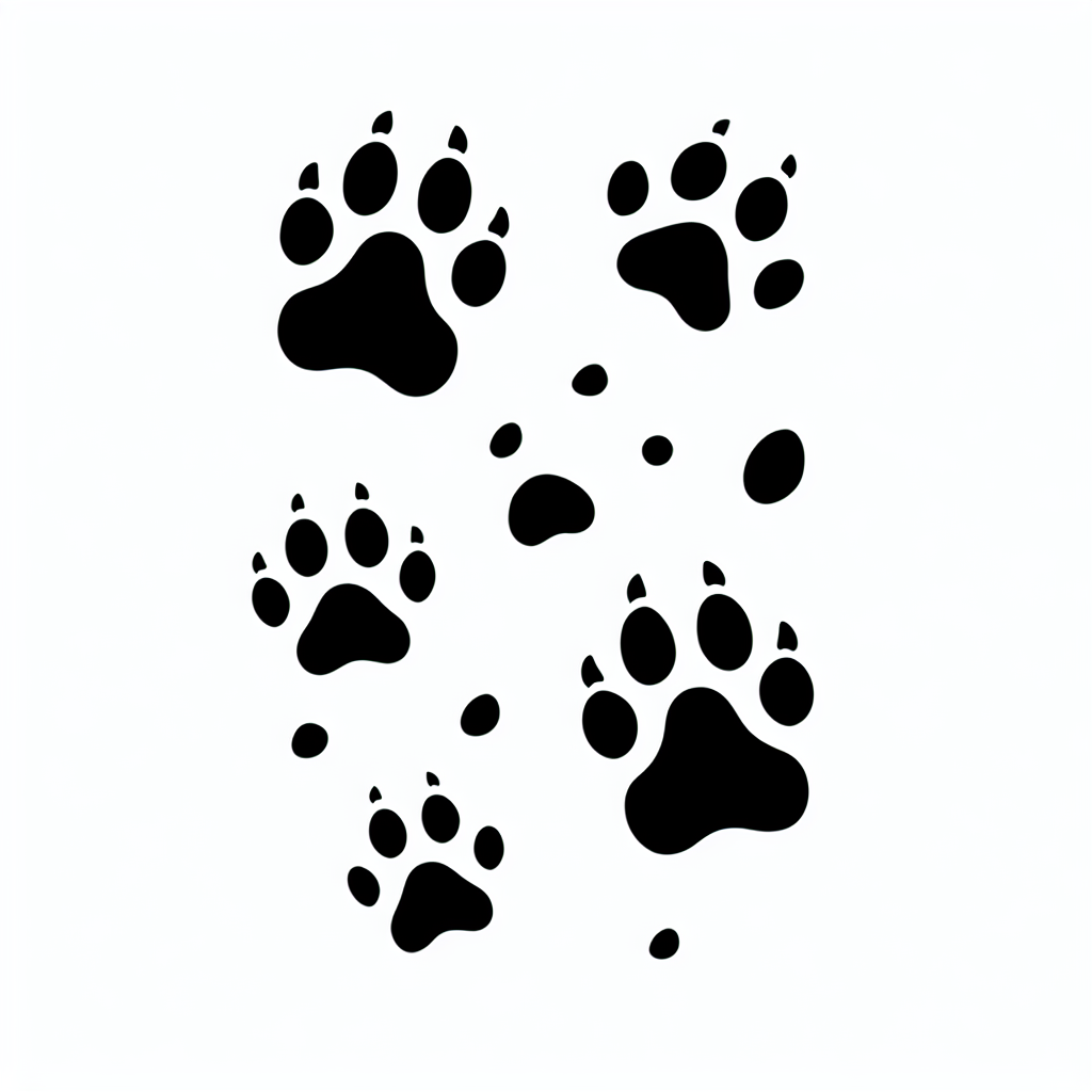 Lion Footprints Vector Silhouette | High-quality Digital SVG
