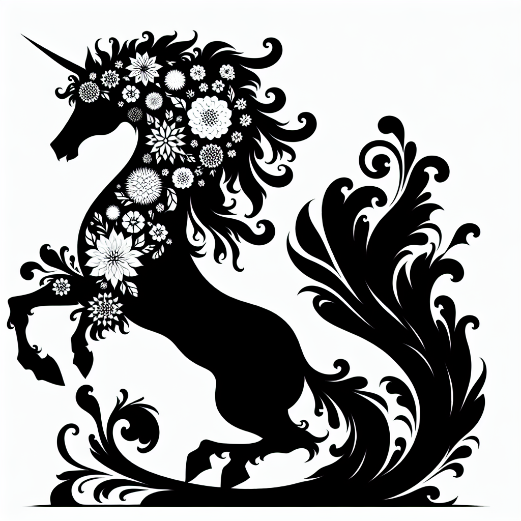 Wildlife & Forest Creatures With Flowers Inside Vector Silhouette