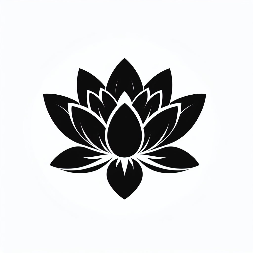 Lotus Flower Vector Silhouette | Digital Download SVG