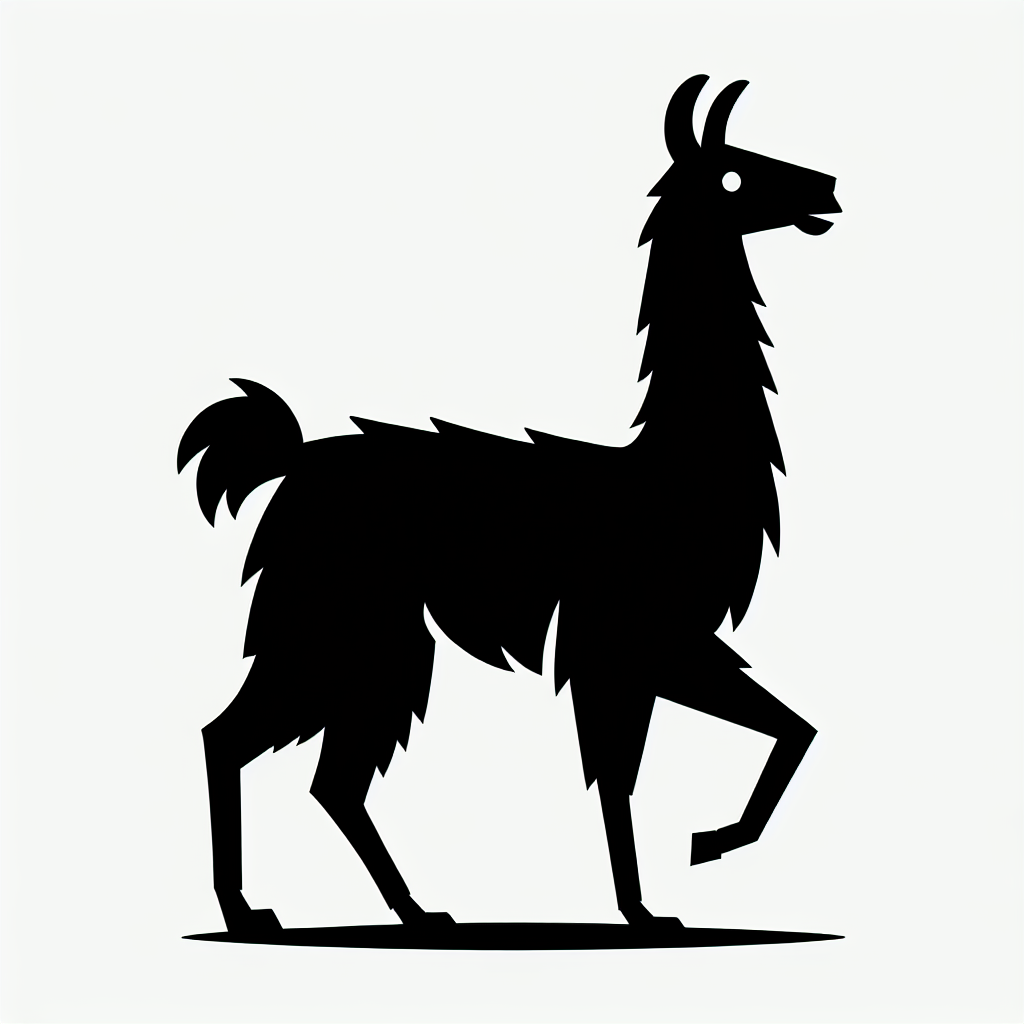 Funny Llama Vector Silhouette | Digital Download SVG