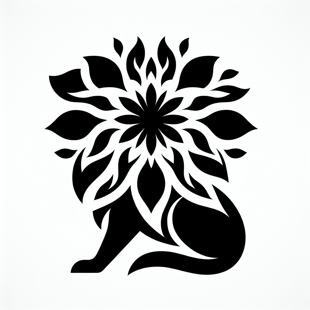 Wildlife From Flowers Vector Silhouette | Digital Download SVG